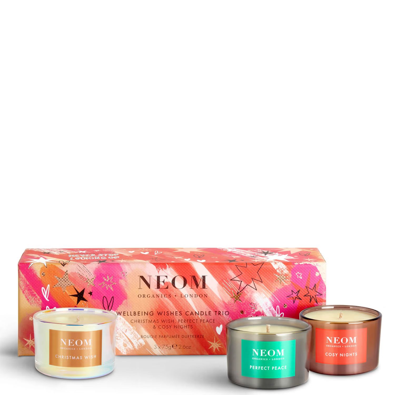 NEOM Wellbeing Wishes Candle Trio (Worth £57.00) | Look Fantastic (ROW)