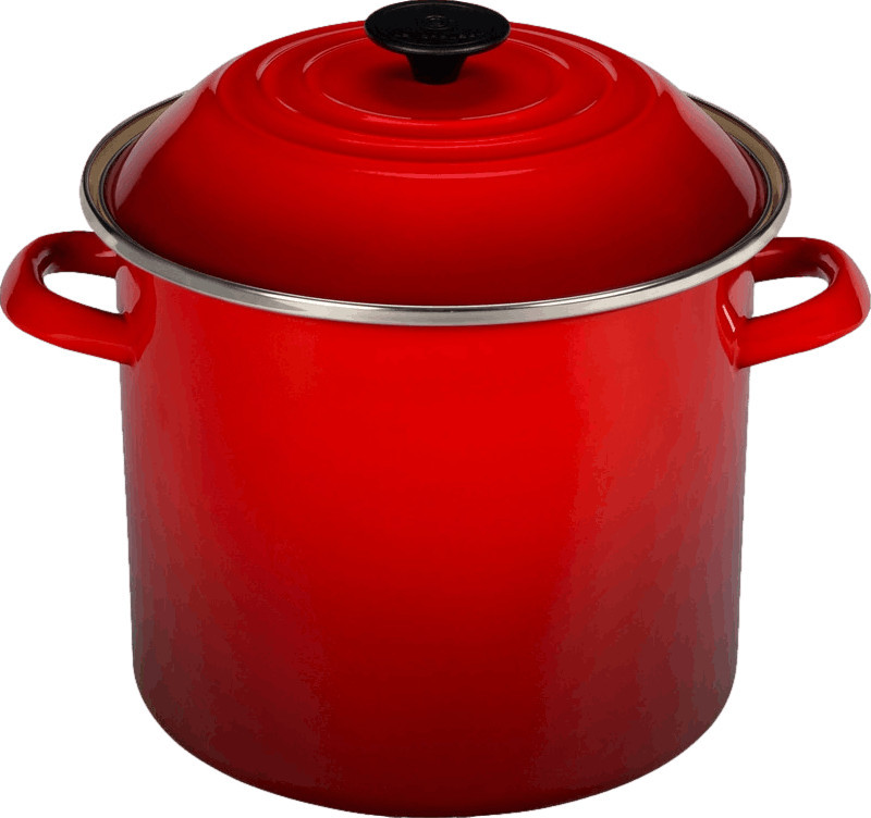 Le Creuset Enamel on Steel Stockpot · 10 QT · Cerise | Curated