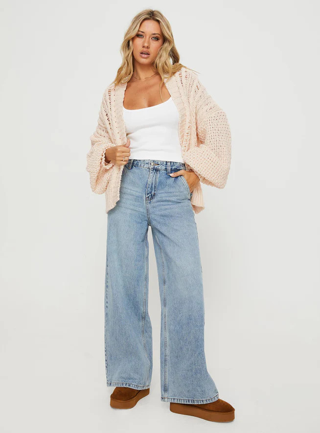 Abner Cable Cardigan Beige | Princess Polly US