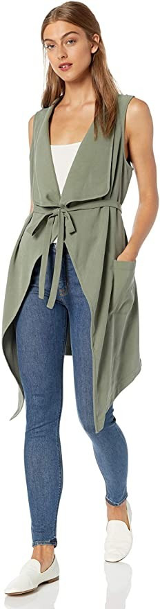 BCBGeneration Women's Front-tie Long Vest | Amazon (US)