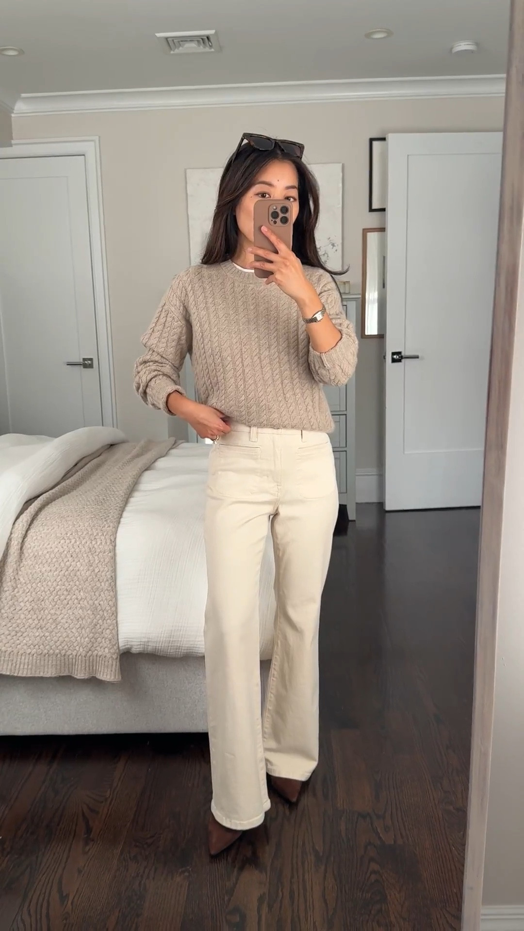 So many good jcrew sweater and holiday new arrivals today! Linked a few on my list below  

• jcrew cashmere sweater xxs, comes in cable or no cable

Has a relaxed fit, medium weight, has a banded hem so you don’t need to tuck. The sleeves are long on me so I have them folded or pushed up 

• High rise flare jeans 24 petite, waist is a little loose on me

• Suede ankle boots size 5.5

@jcrew #injcrew #ad

 Thanksgiving sweater, Fall neutral Work wear, petite friendly, easy smart casual outfit

#LTKSeasonal #LTKPetite #LTKStyleTip