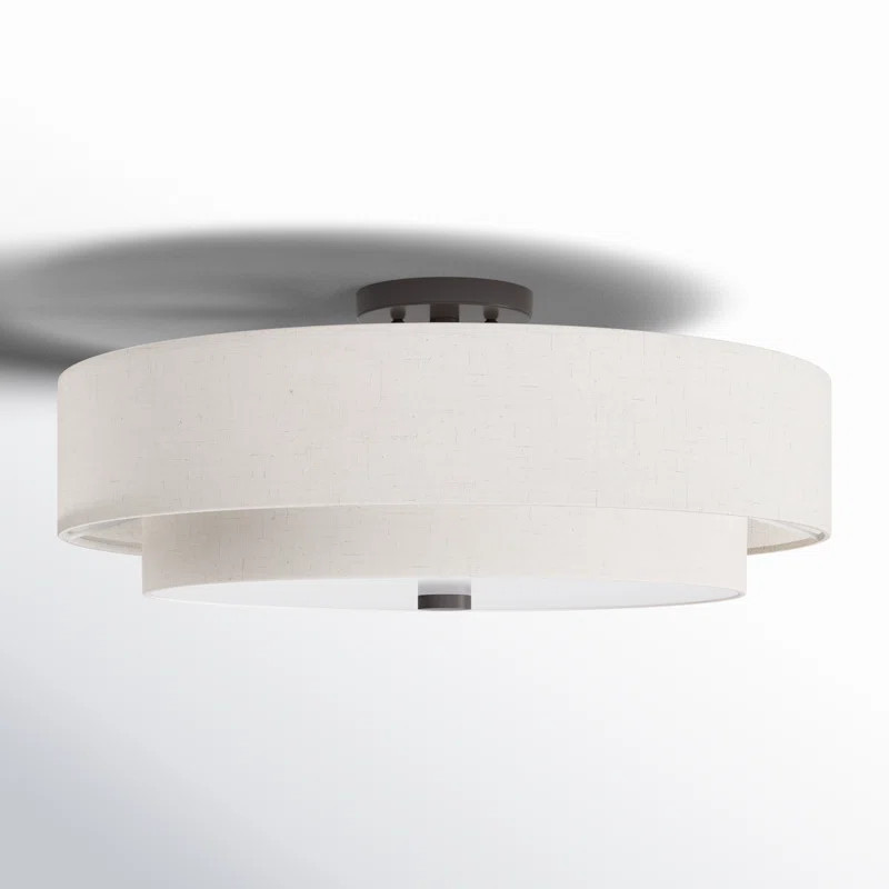 Flaire Linen Blend Semi Flush Mount | Wayfair North America