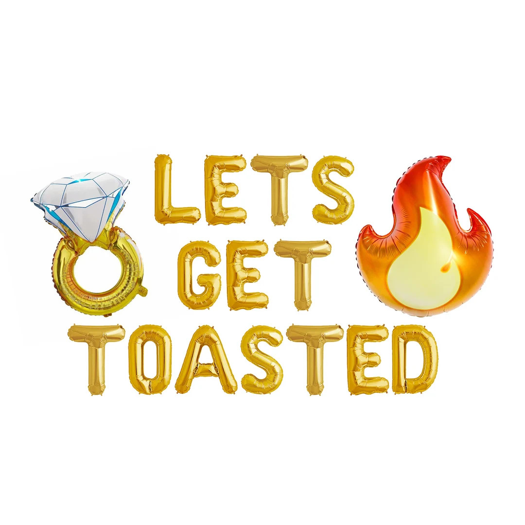 Lets Get Toasted Balloons Banner Camping Bachelorette Party Decor Camp Bachelorette Camping Banne... | Etsy (US)