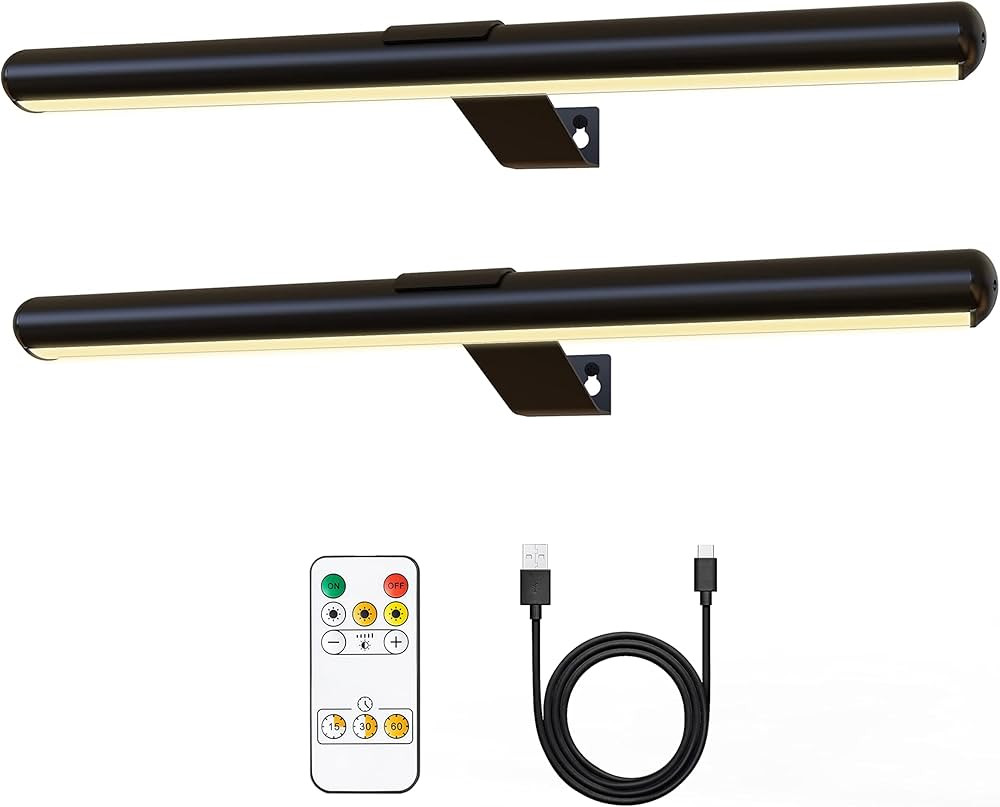 TINTINDOC 2Pack Wireless Picture Lights with Remote,Battery Operated,16.5'' Painting Lights for A... | Amazon (US)