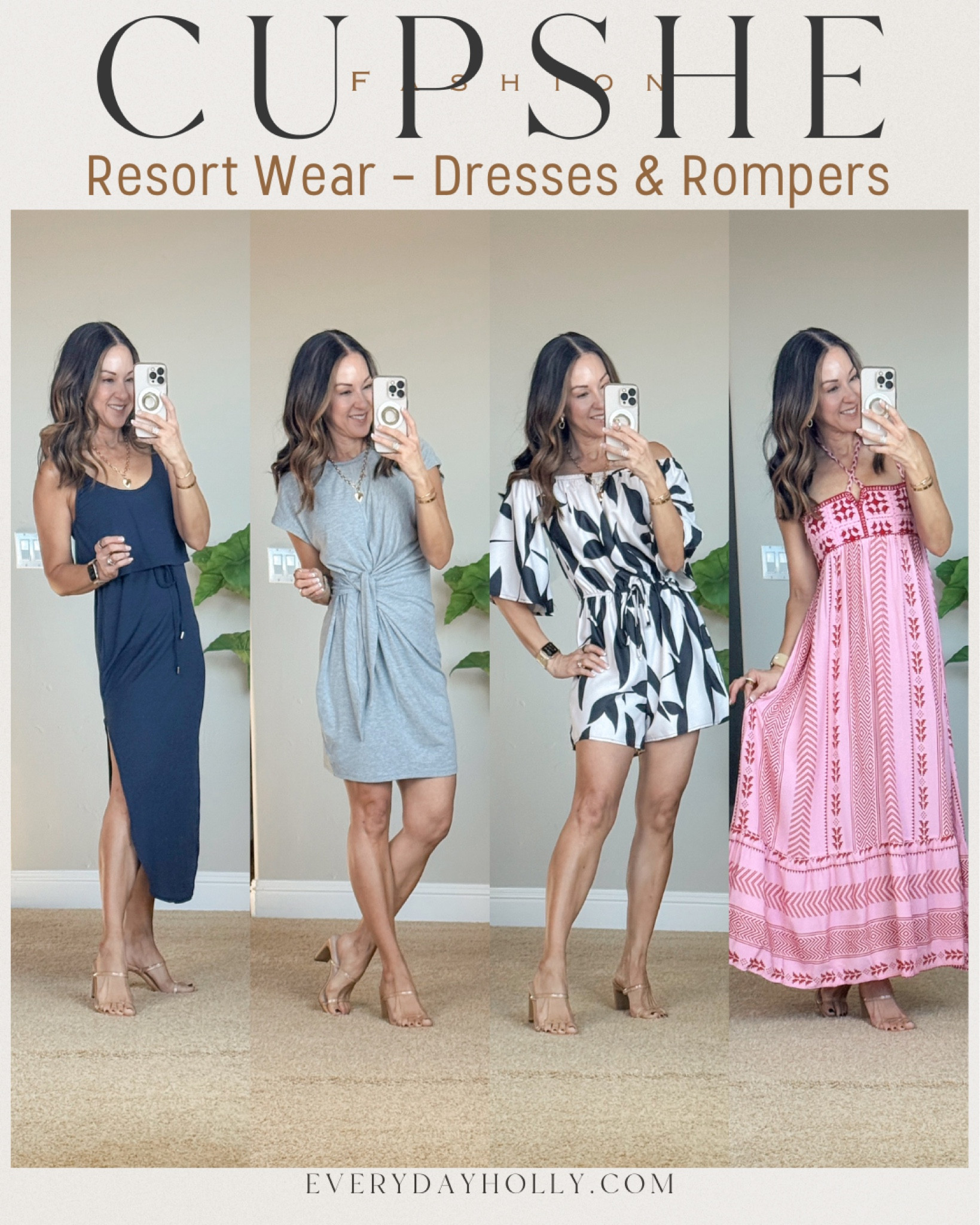 🏝️12 Resort wear must haves! Summer dresses, rompers, swimsuits & coverups!☀️

💥 use code HOLLY for 15% off on orders $65+ OR 20% off on orders $109+ from @cupshe! 

For Reference: I’m 5’1”, 109lbs
🔹Everything is unaltered
Everything runs TTS
Wearing the smallest size available in everything  

Vacation outfits | tropical vacation fashion | cruise wear | tankini | romper | one piece swimsuit | dress | maxi dress | boho l swim coverup


#summeroutfits #summerdresses #resortwear2025 
#cruiseoutfits #Vacationoutfits#tropicalvacationfashion #petitefriendly #romper 

#LTKFindsUnder50 #LTKSeasonal #LTKStyleTip