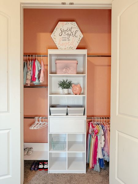 My daughters closet system is on sale. It comes in white and gray. The shoe rack can go on the right or the left. And the metal poles are adjustable in height.

#LTKhome #LTKFind #LTKsalealert