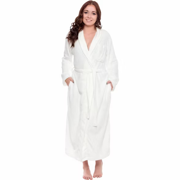 Silver Lilly - Women's Full Length Plush Luxury Bathrobe | Target