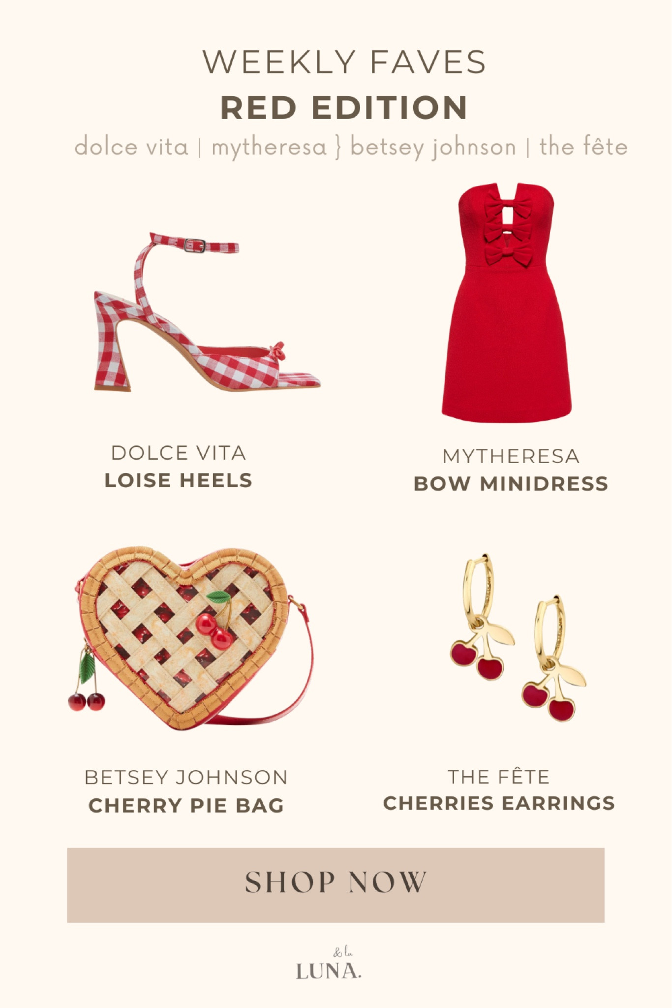 Here's your Cherry Red Weekly Recap: This week's top picks feature a stunning cherry red dress, chic shoes, dazzling earrings, and a charming pie bag. These vibrant pieces are perfect for adding a pop of color to your wardrobe. Treat yourself to these standout items and embrace the best of the week in cherry red!

#LTKItBag #LTKWedding #LTKShoeCrush