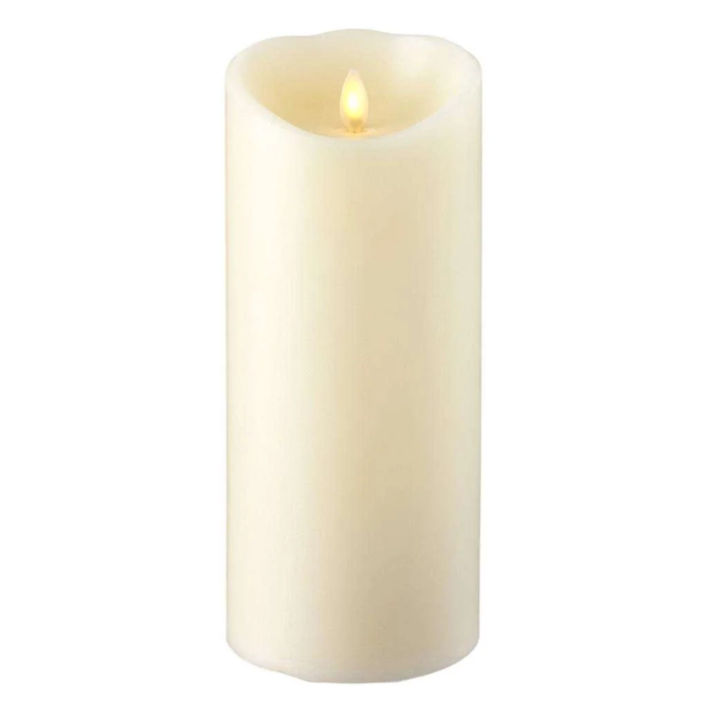 Liown 37089 - 9" Ivory Wax Push Flame LED Pillar Candle with Timer | Walmart (US)