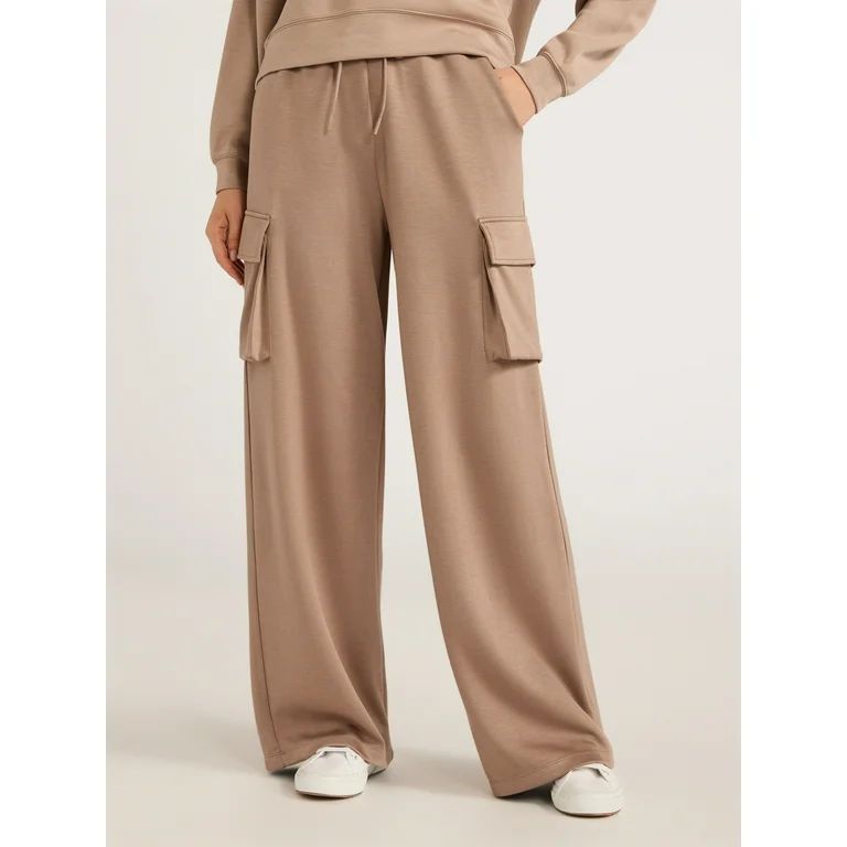 Scoop Women's Ultimate ScubaKnit Wide Leg Cargo Pants, Sizes XS-XXL | Walmart (US)