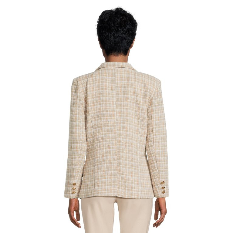 Attitude Unknown Women's and Women's Plus Double Breasted Blazer with Metallic Buttons | Walmart (US)