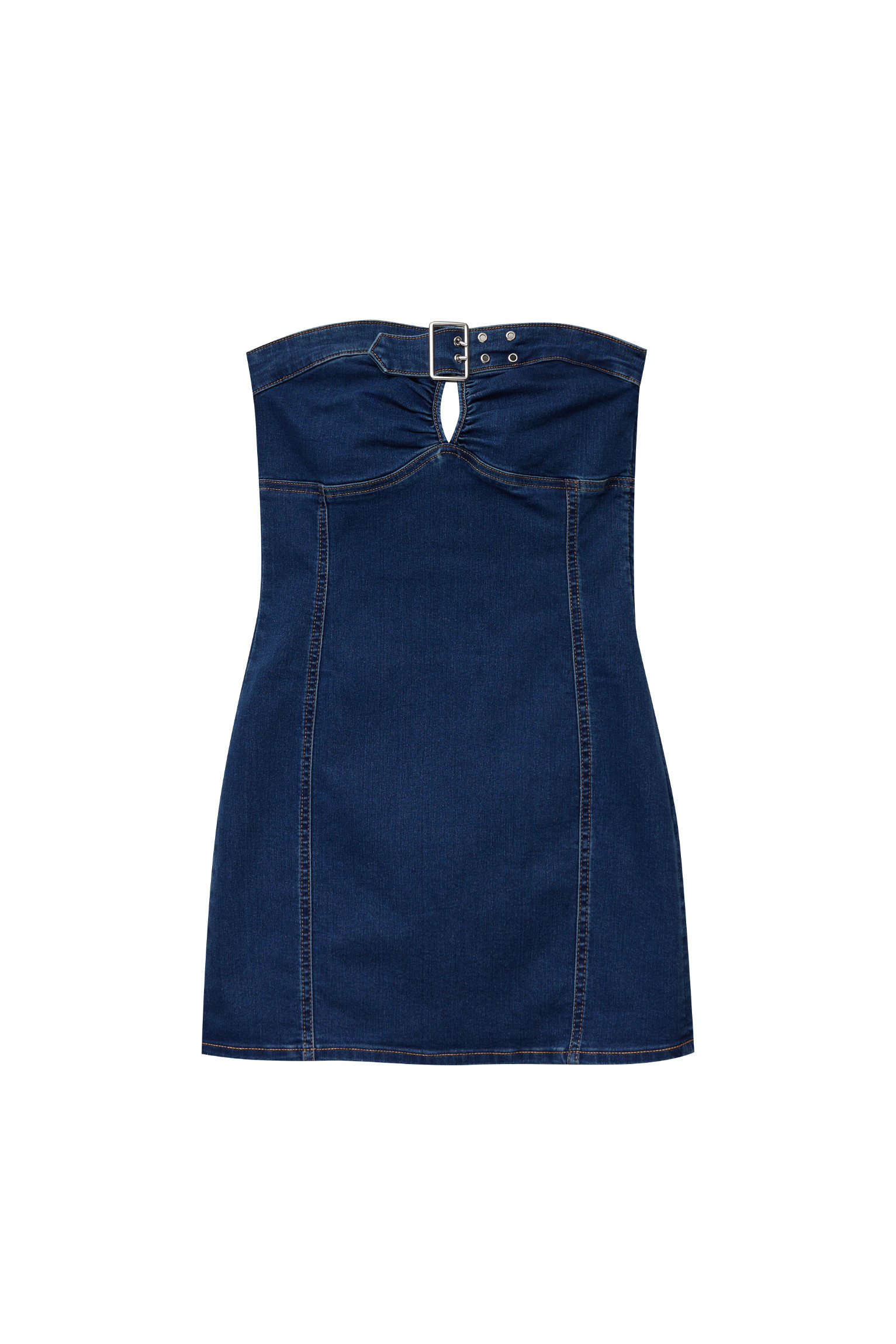 Denim dress with sweetheart neckline | PULL and BEAR UK