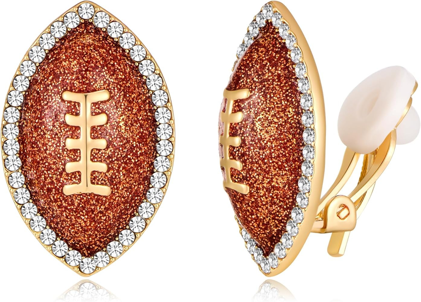 YUJIE Clip On Earrings Football Rugby Baseball Non Pierced Studs for Women Sports Game Team Fans ... | Amazon (US)
