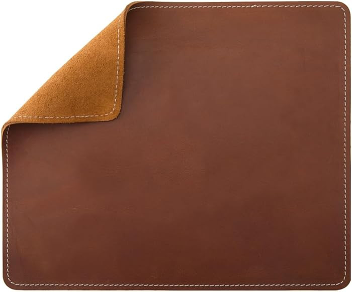GORGECRAFT Cowhide Mouse Pad Full Grain Genuine Leather Mousepad with Stitched Edge Non-Slip Mous... | Amazon (US)