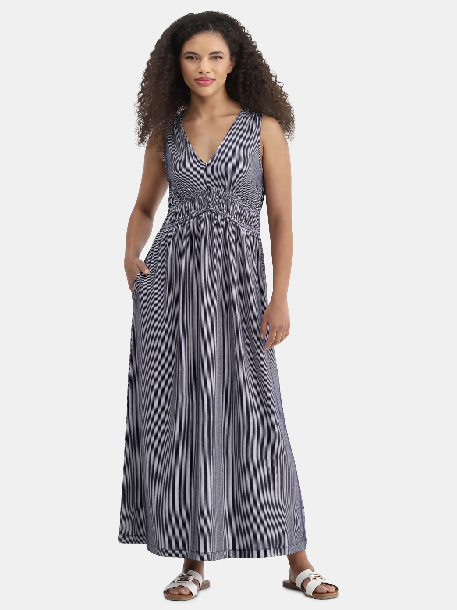 Time and Tru Women's Sleeveless Smocked Maxi Dress, Sizes XS-XXXL | Walmart (US)