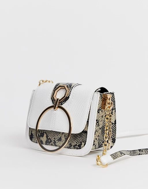 River Island cross body bag with circle detail in white | ASOS US