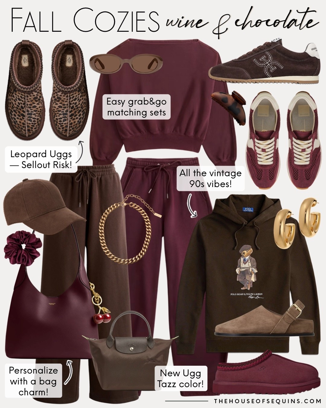 Shop cozy fall outfits and athleisure new arrivals! Abercrombie matching set, travel outfit, sweatpants, sweat set, Ralph Lauren polo bear hoodie, Coach Brooklyn bag, Longchamp Le Pliage tote bag, Birkenstock clogs, Ugg tazz leopard shoes, chocolate brown sneakers, burgundy sneakers and more! 

#LTKItBag #LTKFindsUnder100 #LTKShoeCrush