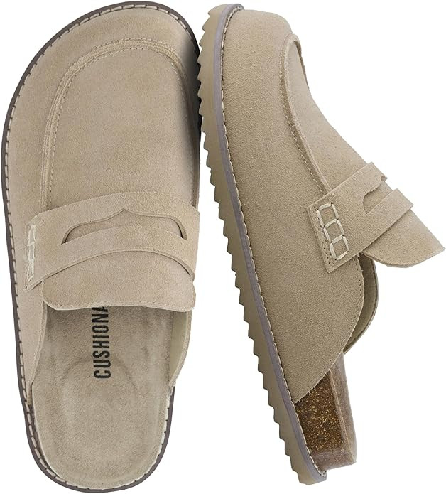 CUSHIONAIRE Zola Women’s Penny Clog Mule – Suede Slip-On with Memory Foam, Cork Footbed & Fle... | Amazon (US)
