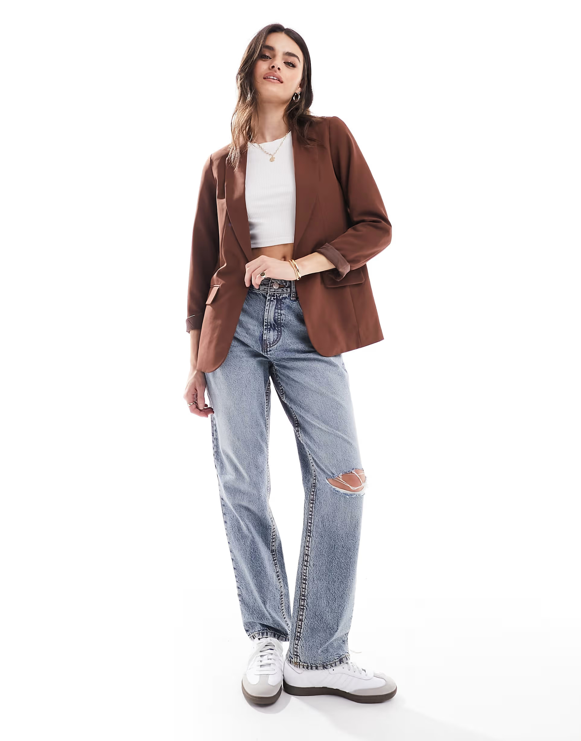Miss Selfridge blazer in brown | ASOS (Global)