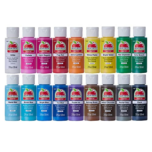 Apple Barrel PROMOABI Acrylic Paint Set, 2 Fl Oz (Pack of 18), Assorted Matte Colors, 18 Count | Amazon (US)