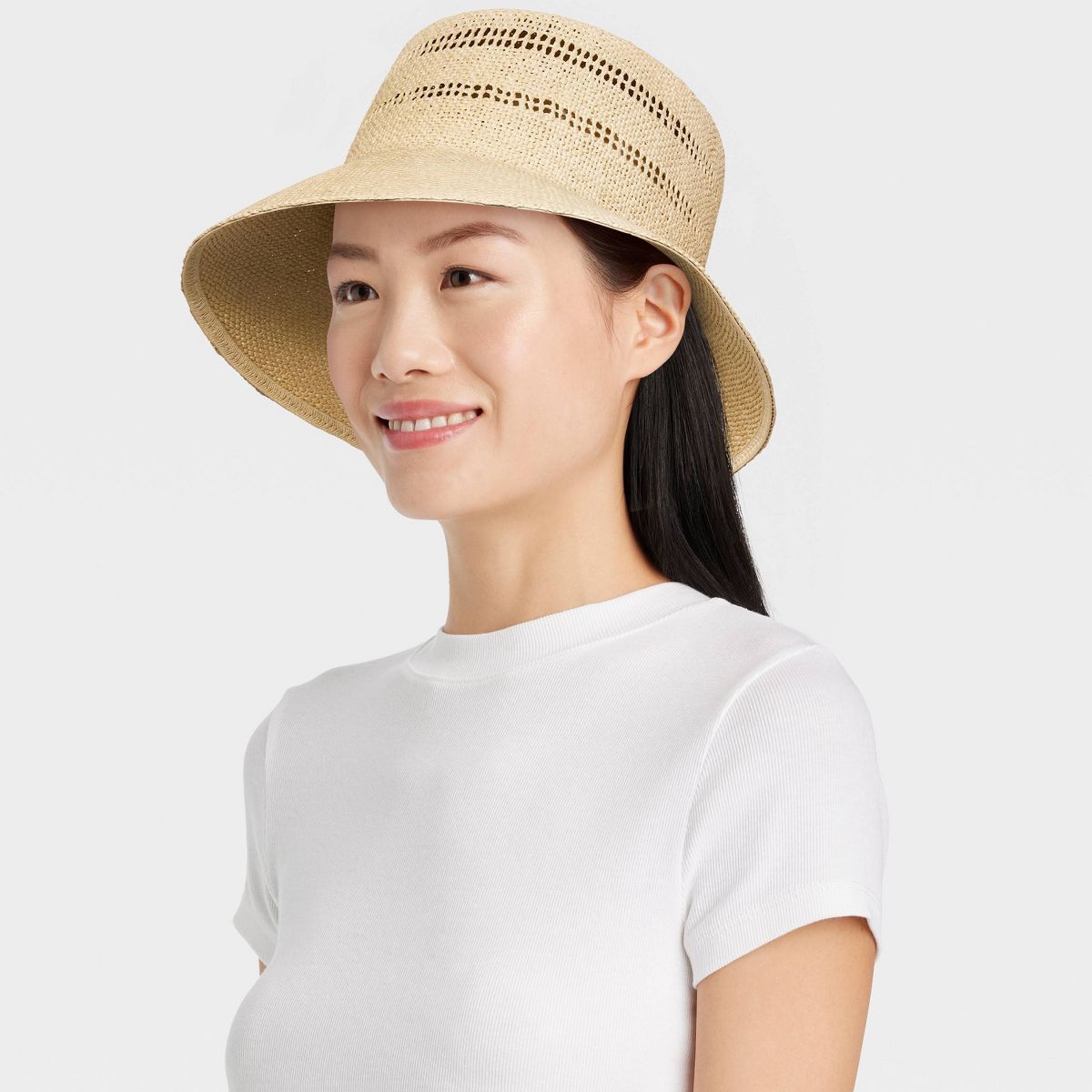 Straw Bucket Hat - A New Day™ Beige | Target