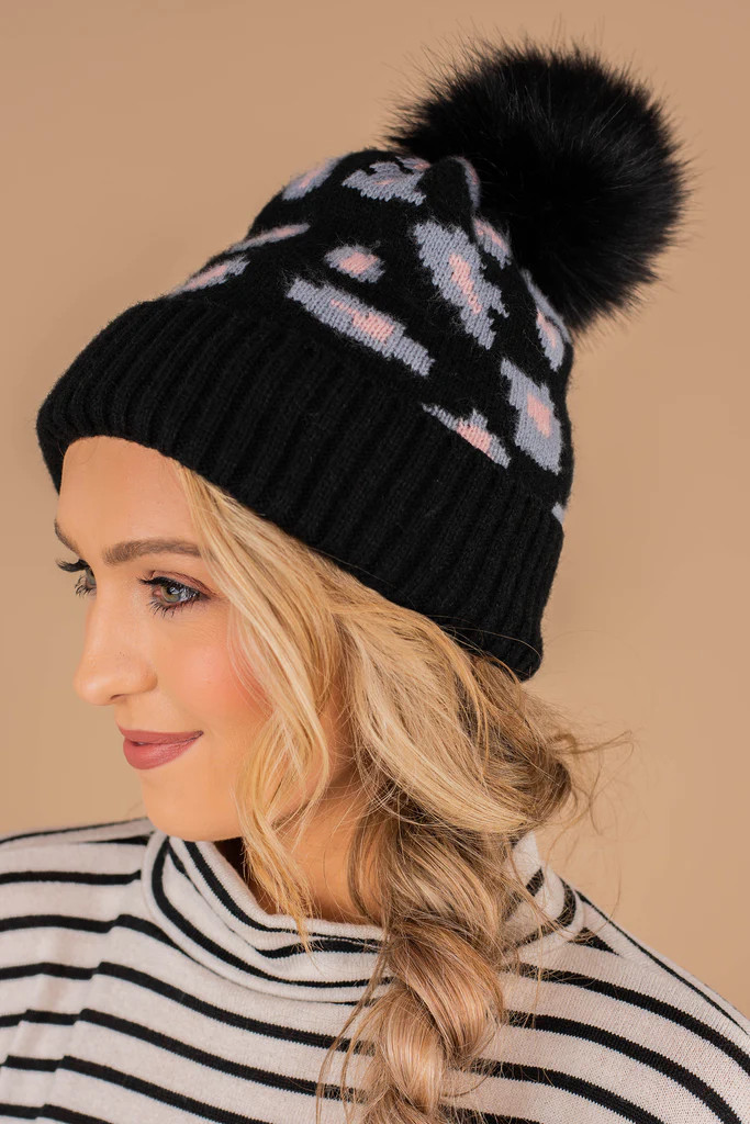 Winter Wonders Black Leopard Beanie | The Mint Julep Boutique
