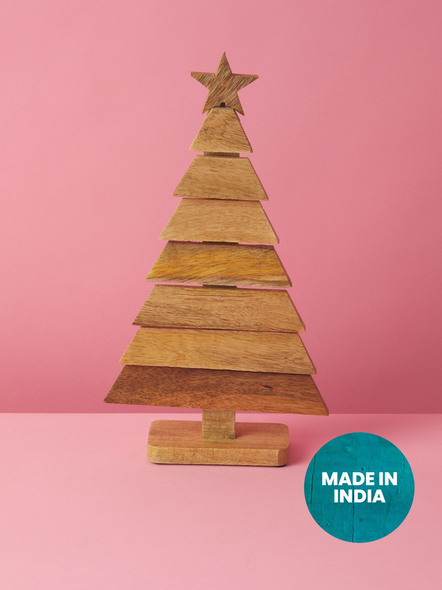 14in Wood Tiered Tree With Star | Seasonal Decor | HomeGoods | HomeGoods