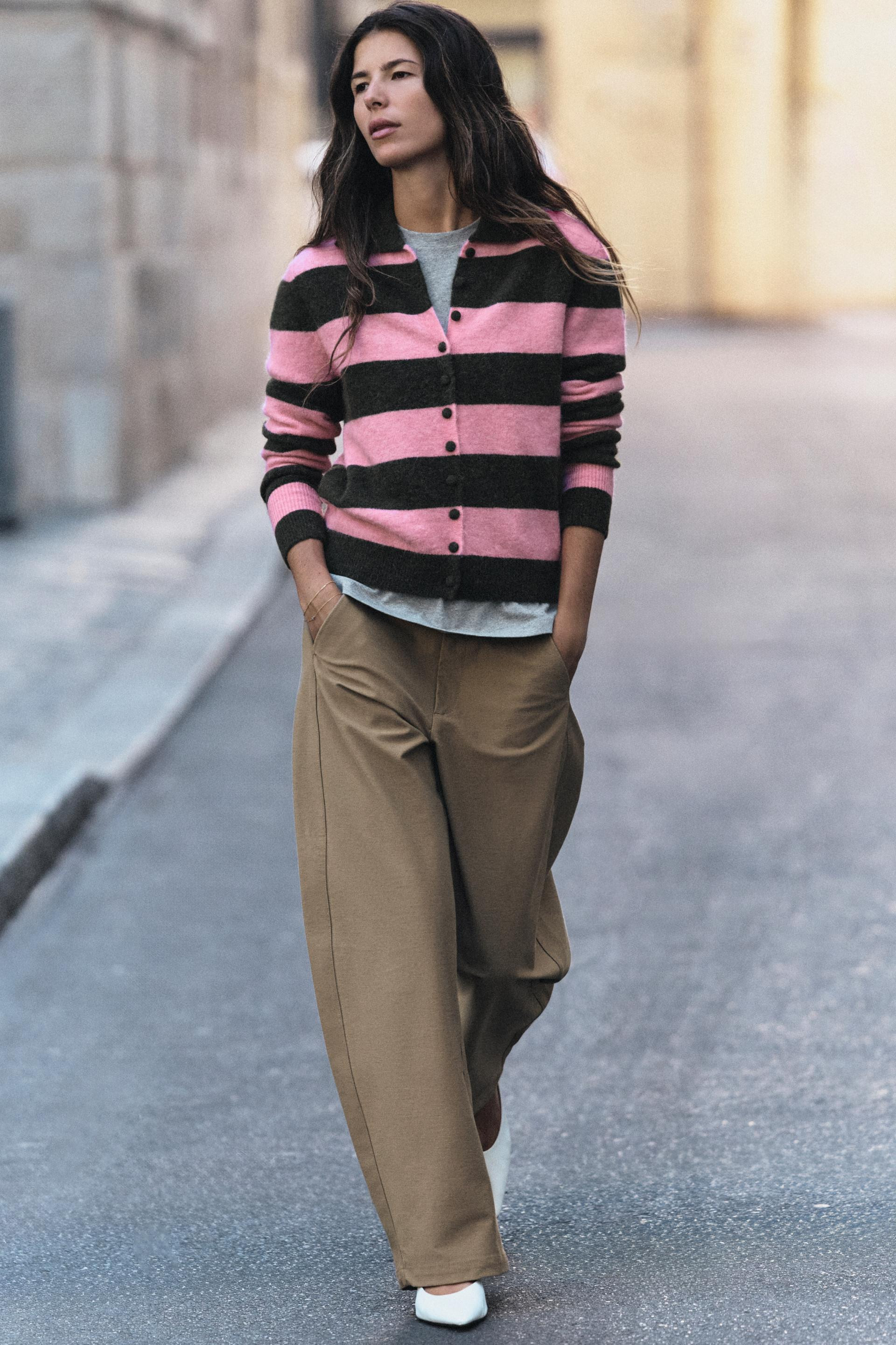 STRIPED KNIT POLO JACKET | Zara US