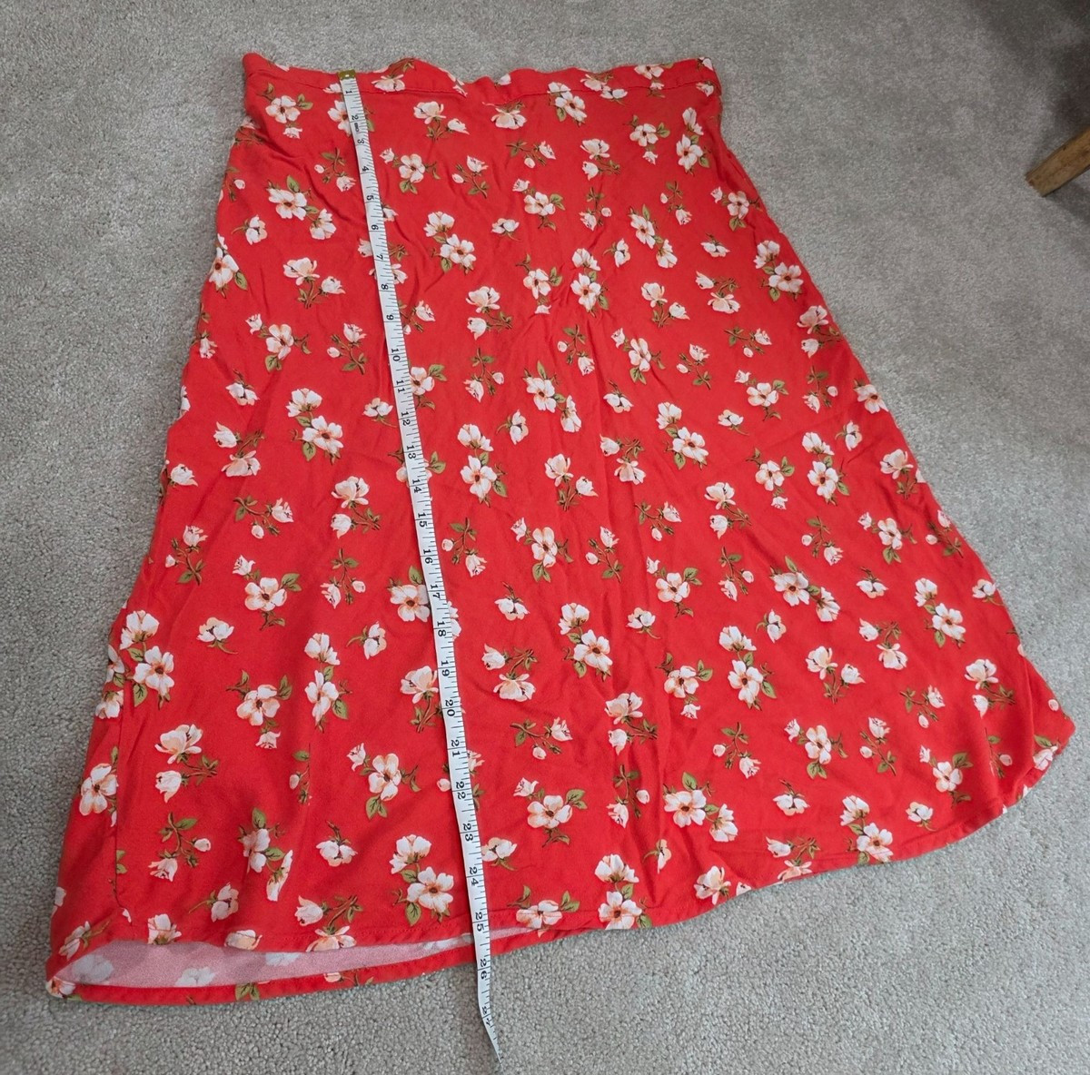 Old Navy Red Floral Womens Skirt Elastic Waist Size L | eBay US