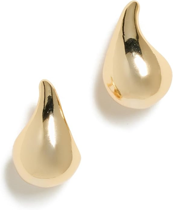 By Adina Eden Women's Solid Curved Teardrop Hoop Earrings | Amazon (US)