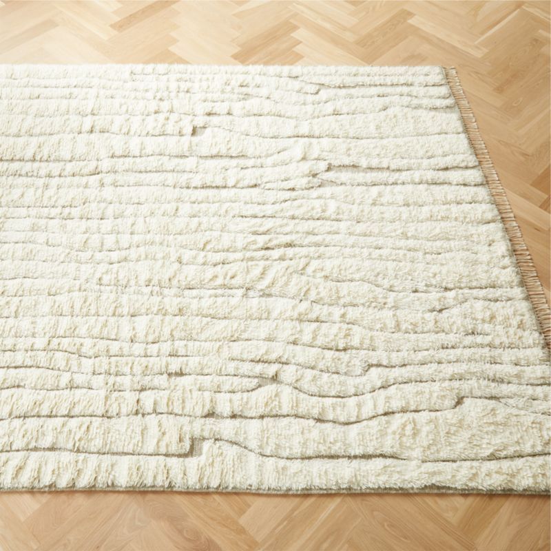 Waylon Hand-Knotted New Zealand Wool Ivory and Grey Rug | CB2 | CB2