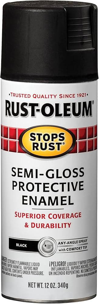 Rust-Oleum 7798830 Stops Rust Spray Paint, 12 oz, Semi-Gloss Black | Amazon (US)