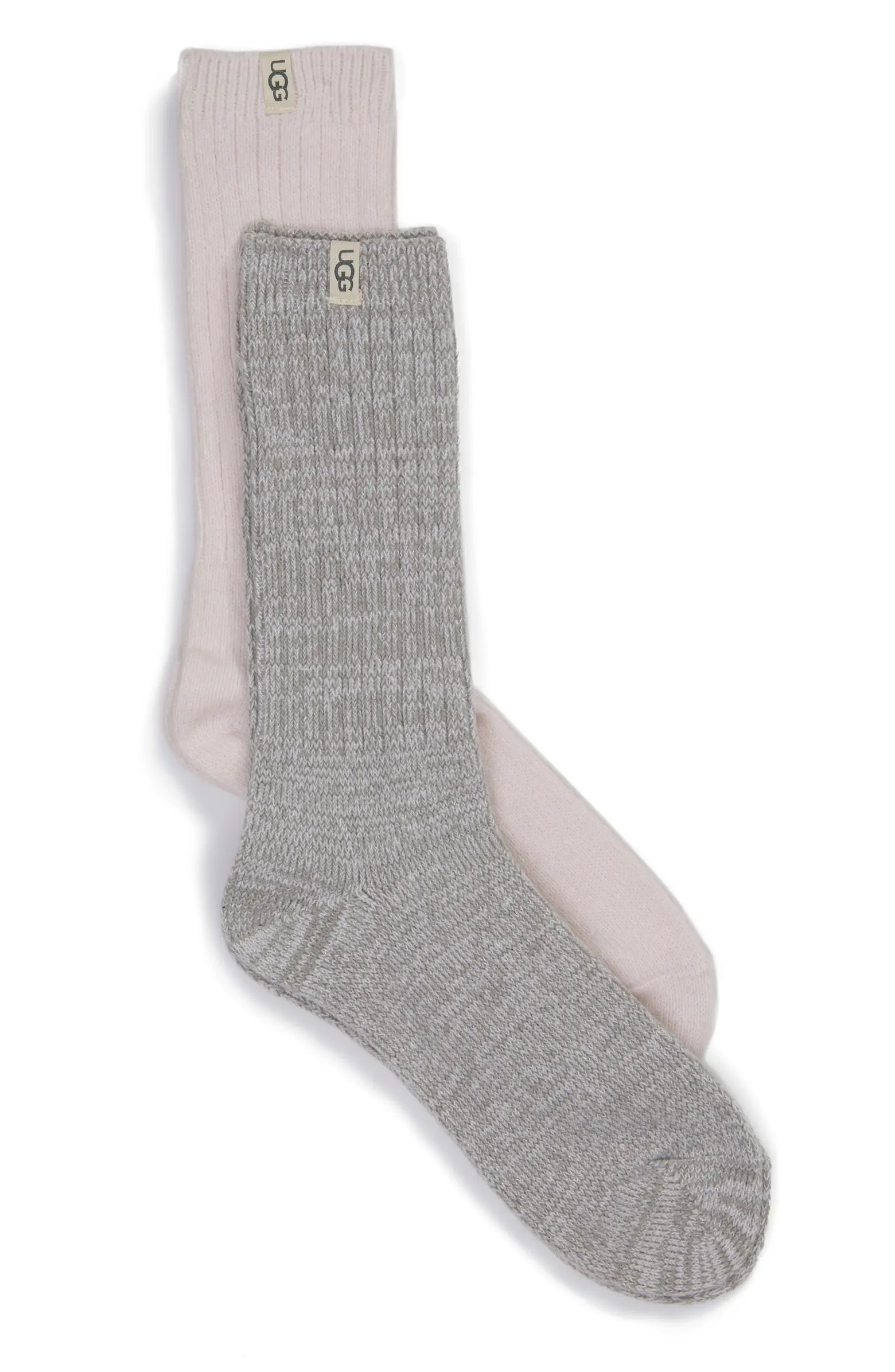 2-Pack Slouchy Ribbed Crew Socks | Nordstrom