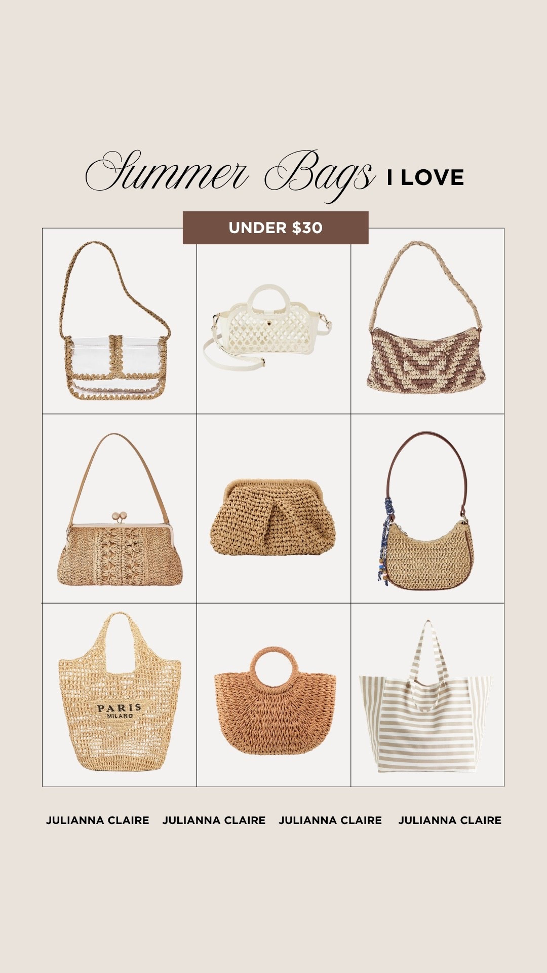 Summer bags I love under $30!

#LTKSeasonal #LTKTravel