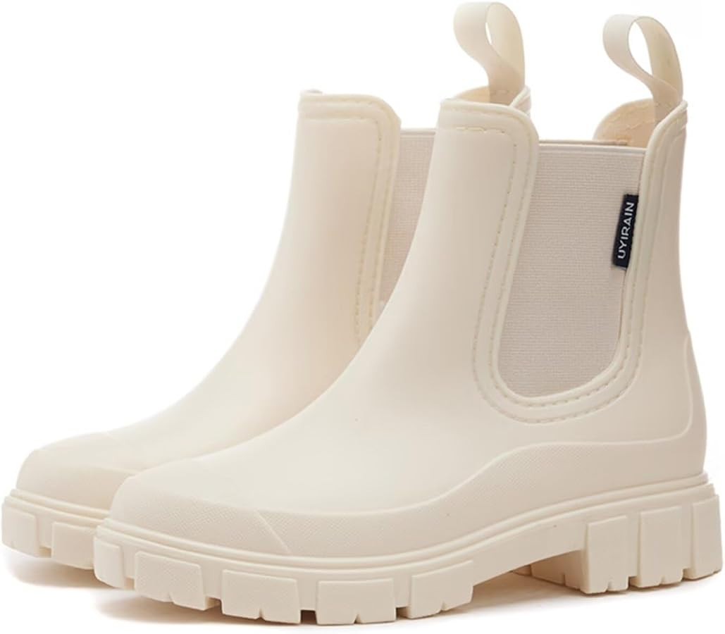 Short Rain Boots Women Waterproof Ankle Rainboots Fashion Chelsea Boots Non-Slip Garden Shoes for... | Amazon (US)