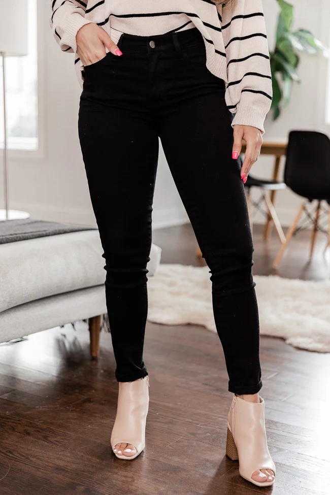 Marisol Curvy Black Skinny Jeans | Pink Lily