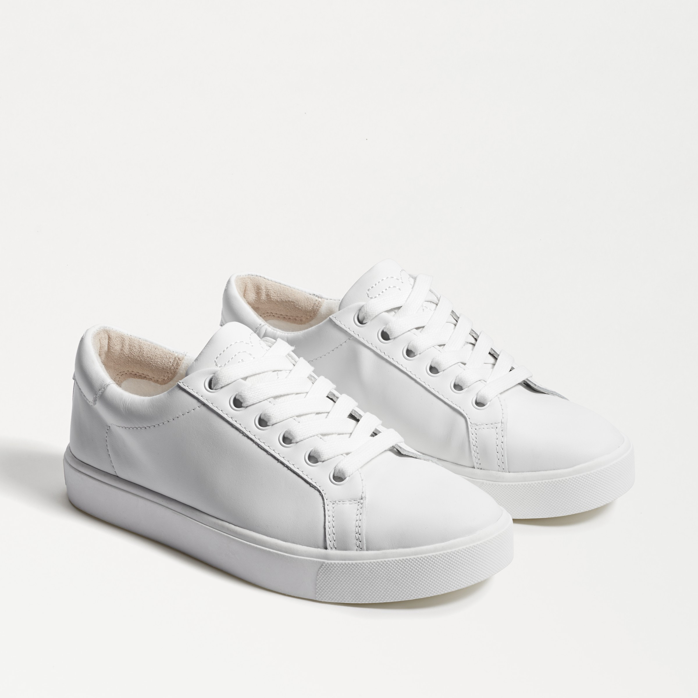 Sam Edelman Ethyl Lace Up Sneaker White Leather 7.5 | Sam Edelman