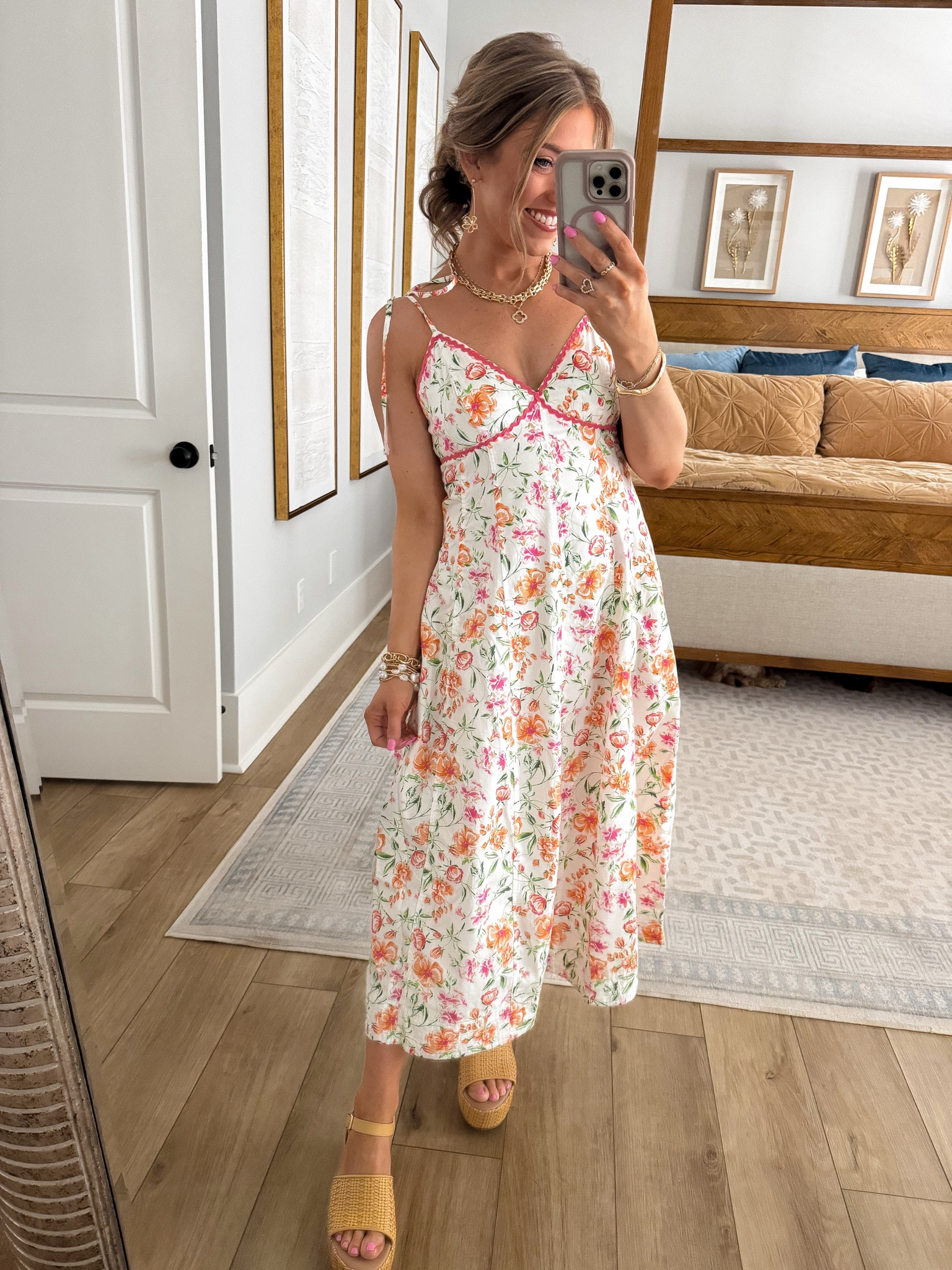 This floral midi dress is such a hidden gem 🌸✨ on sale for just $19 and the details are everything!! The rick rack trim + flattering fit make it feel so much more expensive 🙌🏼

Runs true to size and perfect for brunch, church, vacations, or summer events!

#walmartfashion #mididress #affordablefashion #floraldress #summerstyle #budgetfinds #momstyle #casualchic #walmartfinds #ootd

#LTKPetite #LTKootd #LTKSaleAlert