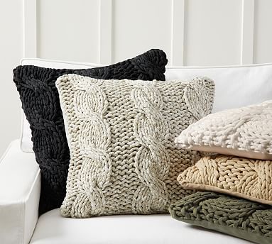 Colossal Handknit Pillow Covers | Pottery Barn (US)
