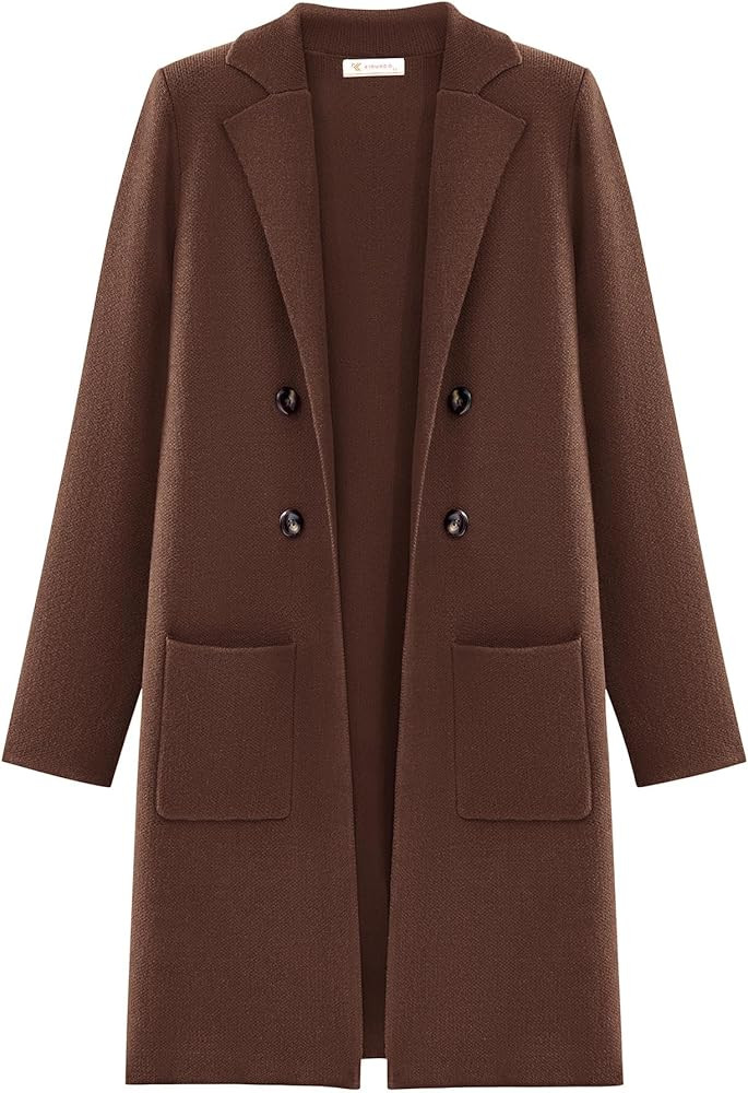 KIRUNDO Cardigan Sweaters for Women 2025 Fall Fashion Open Front Warm Thick Long Winter Coats Jac... | Amazon (US)