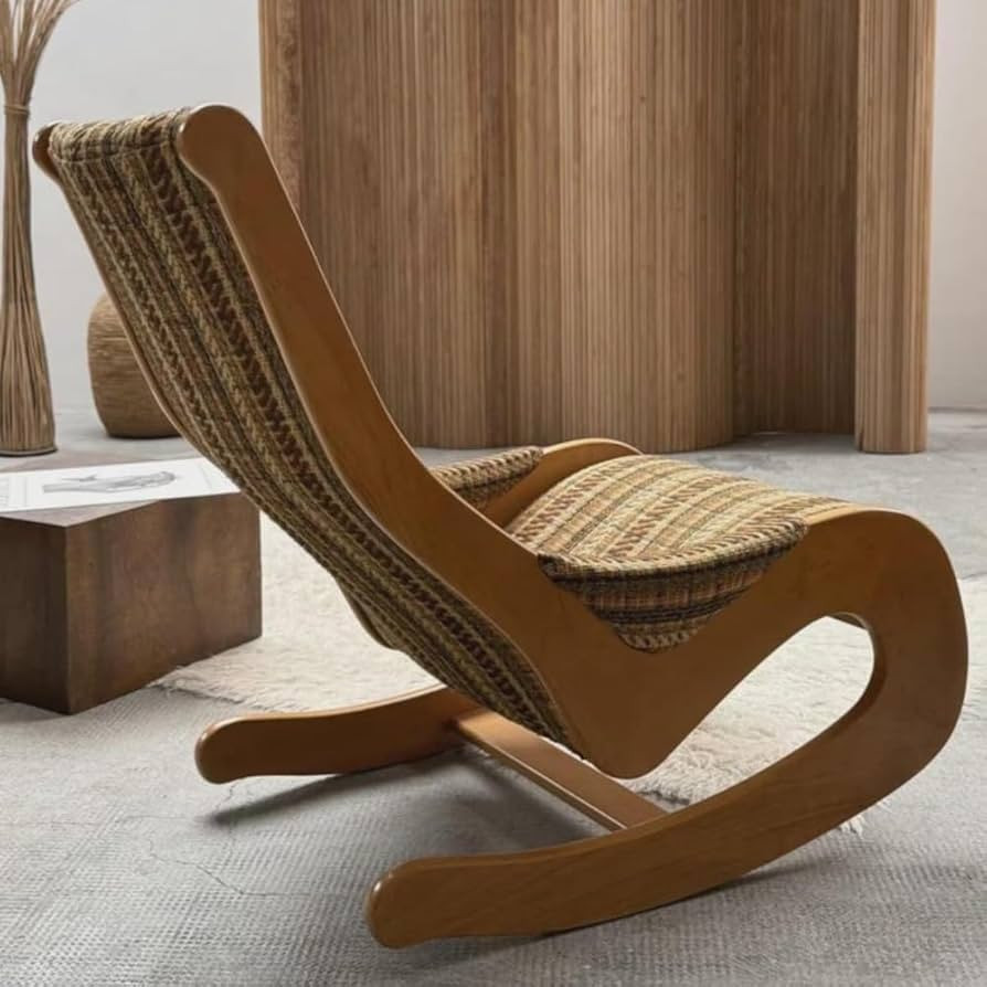 Retro Futurism Rocking Chair, Space Age Furniture, Organic Modern Sculptural Chair, Solid Beech W... | Amazon (US)