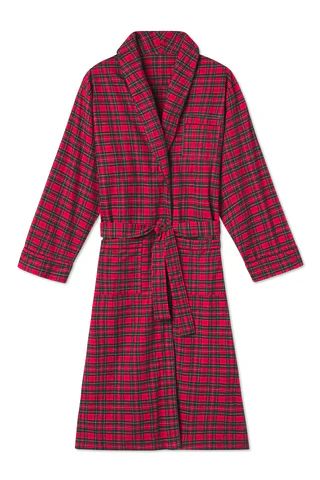 Men's Flannel Robe in Red Tartan | LAKE Pajamas