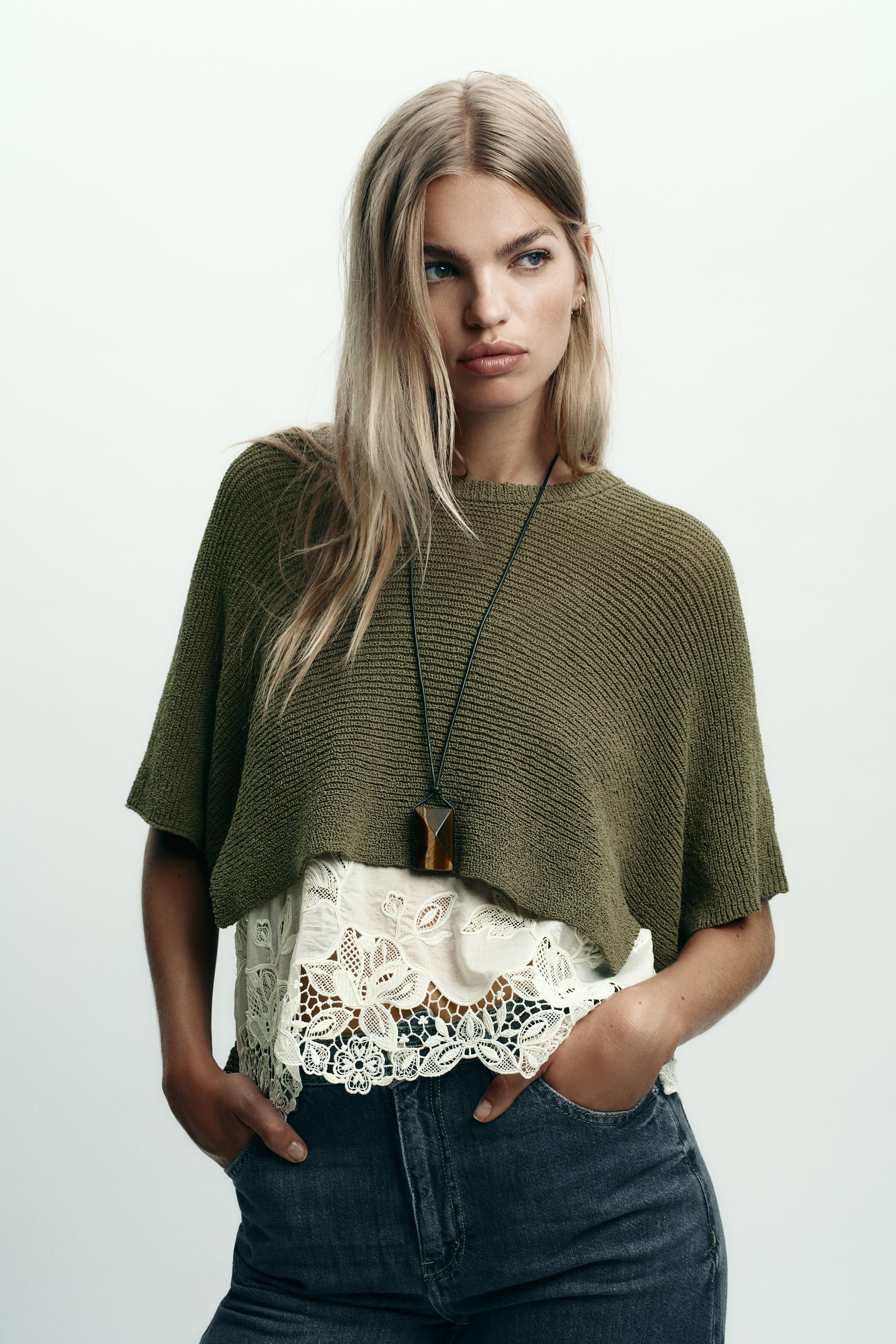 CONTRAST KNIT SWEATER | Zara UK