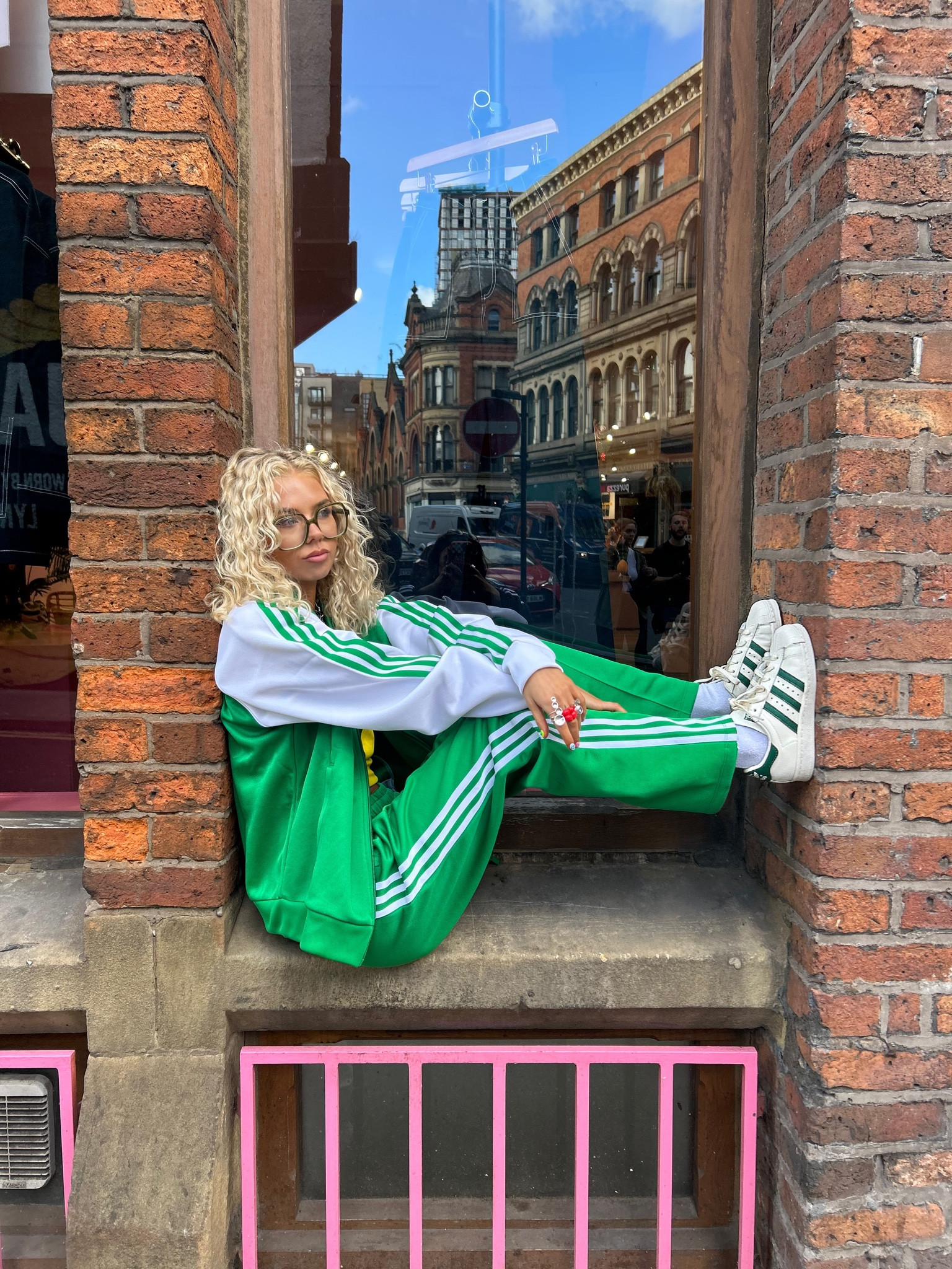a funky fit and fresh creps, what more could u ask for?💚✨🎧☕️ if u catch me wearing these superstars all A/W mind ya business #adidasoriginals AD