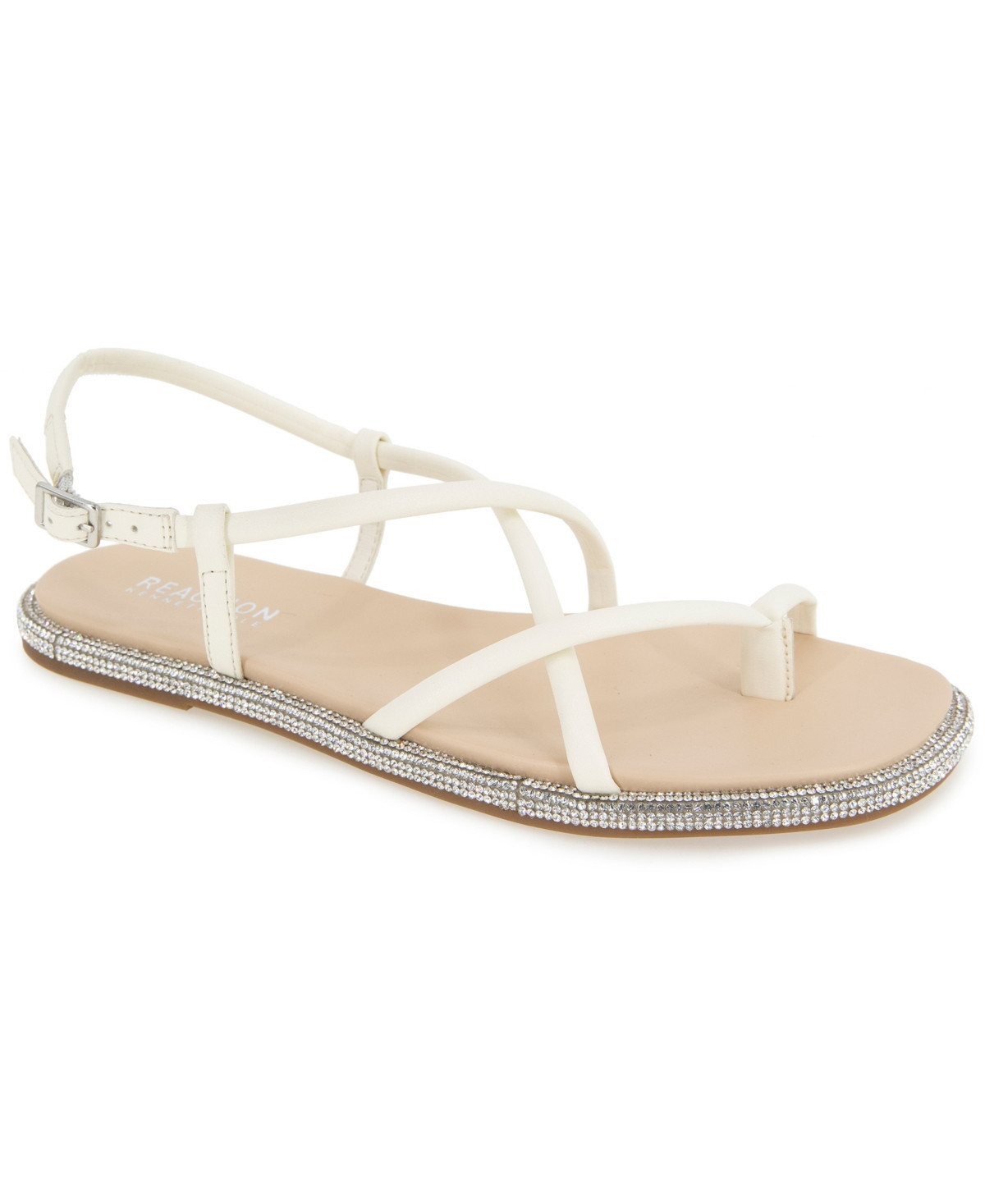 Kenneth Cole Reaction Women's Waltz Strappy Square Toe Flat Sandals - Cream | Macy's