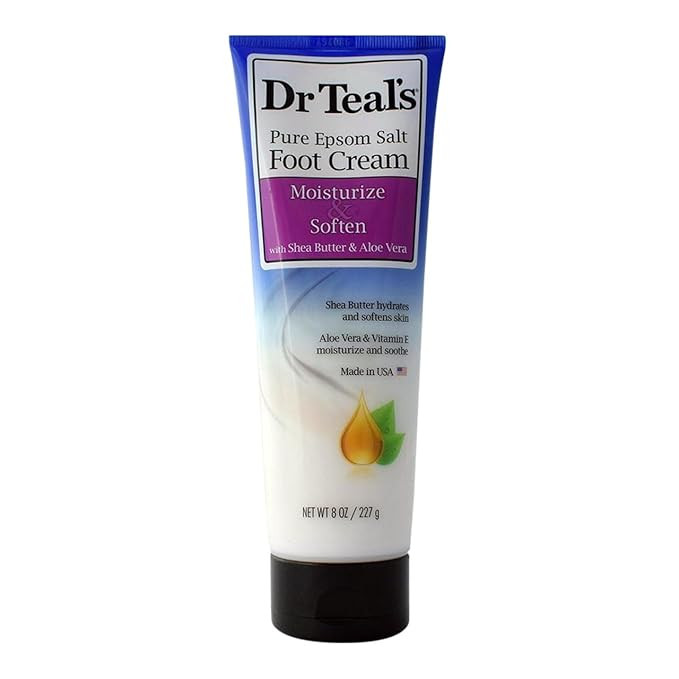 Dr Teal's Pure Epsom Salt Foot Cream Pure Epsom Salt Foot Cream with Shea Butter & Aloe Vera & Vi... | Amazon (US)
