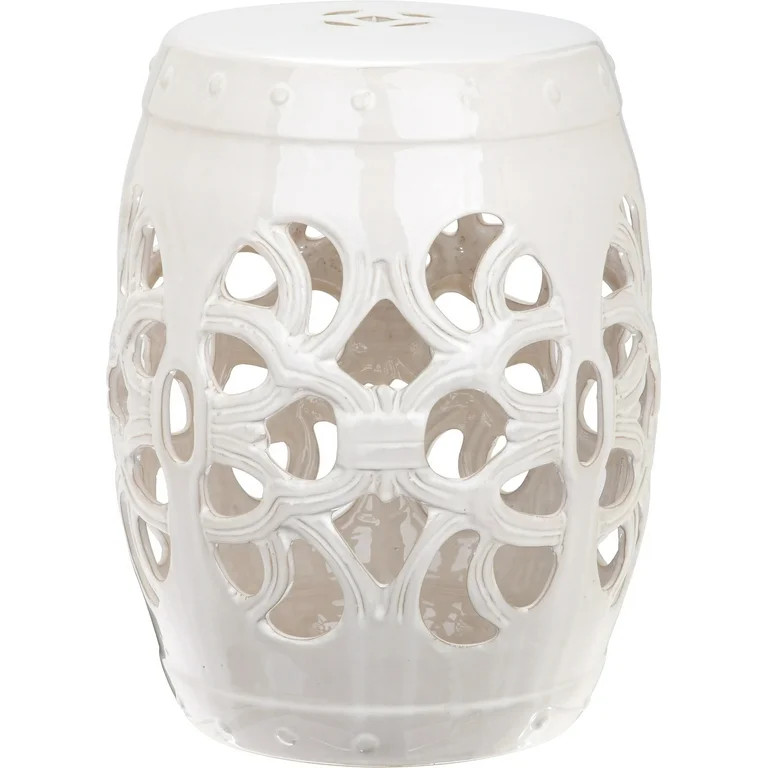 Safavieh Imperial Vine Indoor/Outdoor Garden Stool, Antique White | Walmart (US)