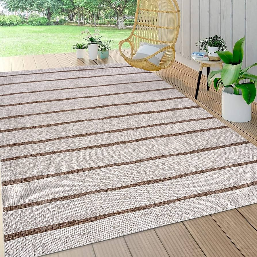 JONATHAN Y SMB125A-3 Colonia Berber Stripe Indoor Outdoor Area-Rug Bohemian Contemporary Easy-Cle... | Amazon (US)