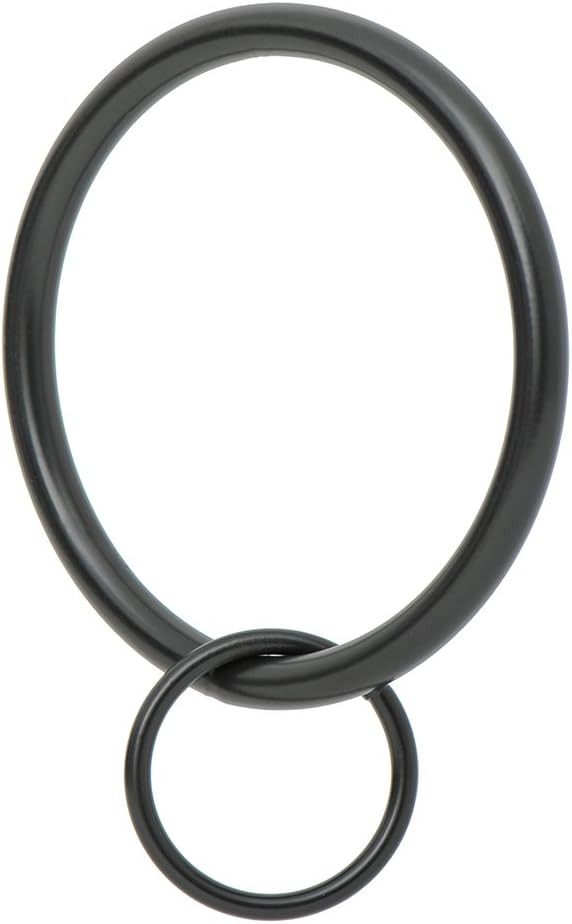 Ivilon Drapery Eyelet Curtain Rings - 2" Ring Loop for Hook Pins, Set of 14 - Black | Amazon (US)