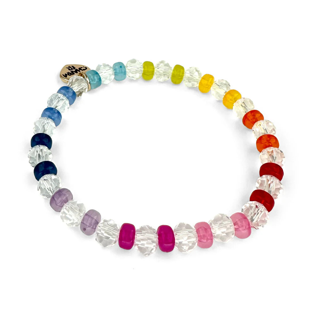Clear Rainbow Stretch Bead Bracelet | Persnickety
